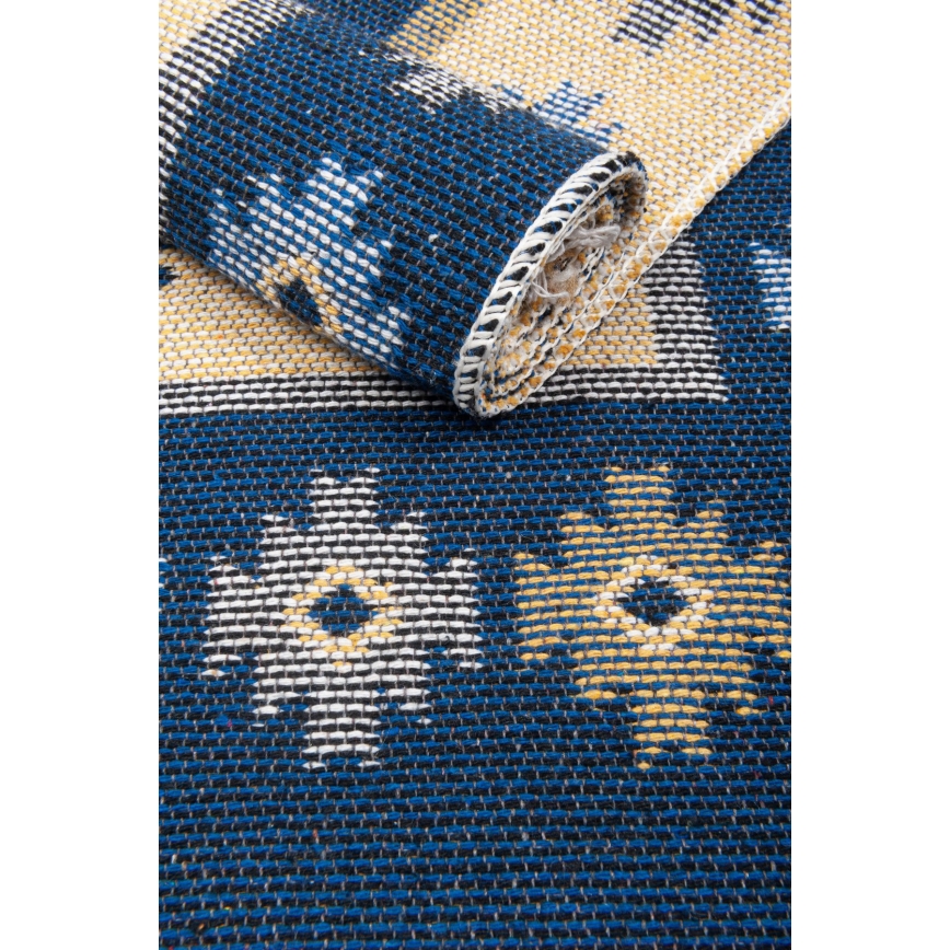 Wendbarer Orientteppich KILIM 80x150 cm blau/beige