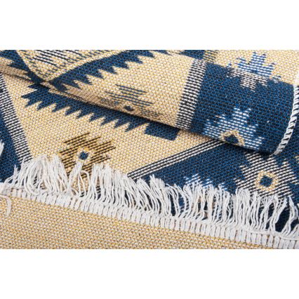 Wendbarer Orientteppich KILIM 80x150 cm blau/beige