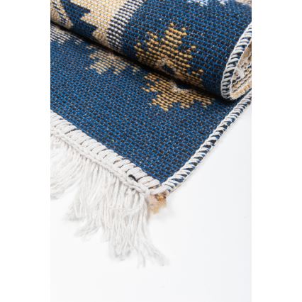 Wendbarer Orientteppich KILIM 80x150 cm blau/beige