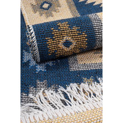 Wendbarer Orientteppich KILIM 80x150 cm blau/beige