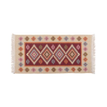 Wendbarer Orientteppich KILIM 80x150 cm rot/beige