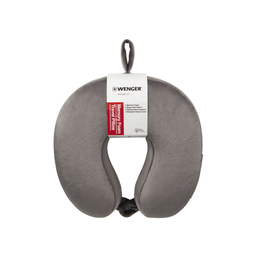 Wenger - Cuscino da viaggio in memory foam grigio