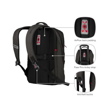Wenger - Laptop-Rucksack 21 l 16" mit Tablet-Fach 10" MX Light schwarz