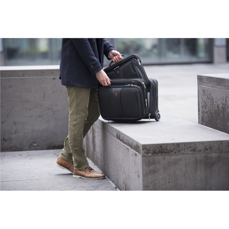 Wenger - Reisekoffer auf Rollen 25 l 17 + Notebooktasche 15,6 Patriot Schwarz