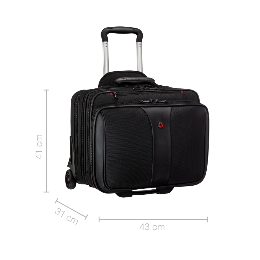 Wenger - Reisekoffer auf Rollen 25 l 17 + Notebooktasche 15,6 Patriot Schwarz