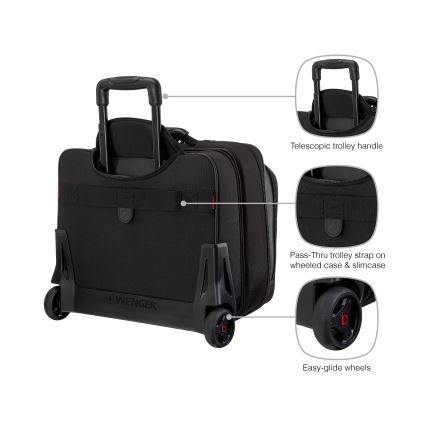 Wenger - Reisekoffer auf Rollen 23 l 17" + Laptop-Tasche 15,4" Potomac schwarz