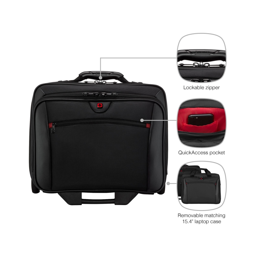 Wenger - Reisekoffer auf Rollen 23 l 17" + Laptop-Tasche 15,4" Potomac schwarz