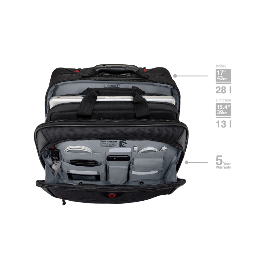 Wenger - Reisekoffer auf Rollen 23 l 17" + Laptop-Tasche 15,4" Potomac schwarz