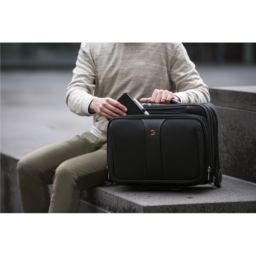 Wenger - Reisekoffer auf Rollen 25 l 17" + Laptop-Tasche 15,6" Patriot schwarz