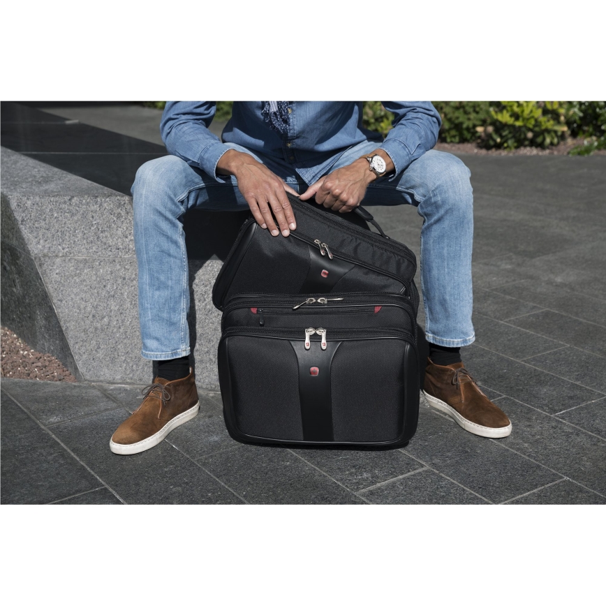 Wenger - Reisekoffer auf Rollen 25 l 17" + Laptop-Tasche 15,6" Patriot schwarz
