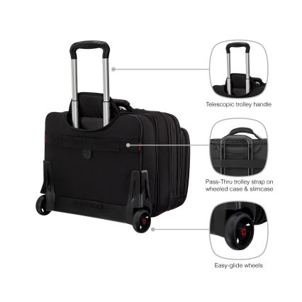 Wenger - Reisekoffer auf Rollen 25 l 17" + Laptop-Tasche 15,6" Patriot schwarz