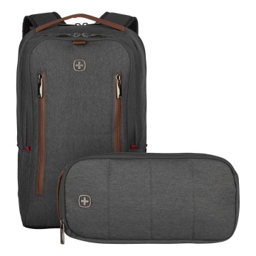 Wenger - Zaino per laptop 15 l 16" con tasca per tablet 12" + crossbody bag Città Upgrade 2in1 grigio