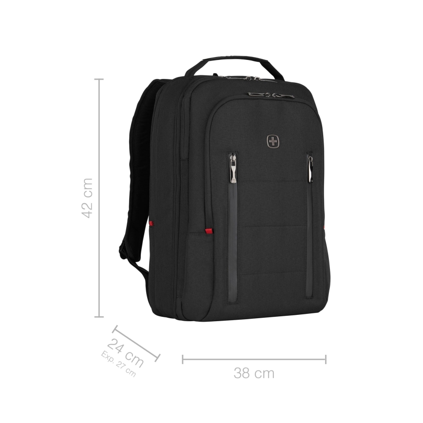 Wenger - Zaino per laptop 16 l 16" con tasca per tablet 12" Città Traveler nero