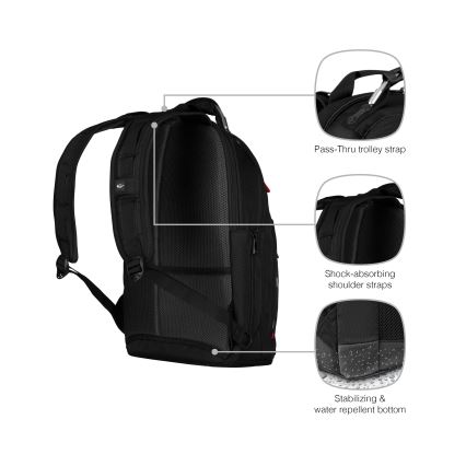 Wenger - Zaino per laptop 20 l 15" con tasca per tablet 10" Gigabyte nero