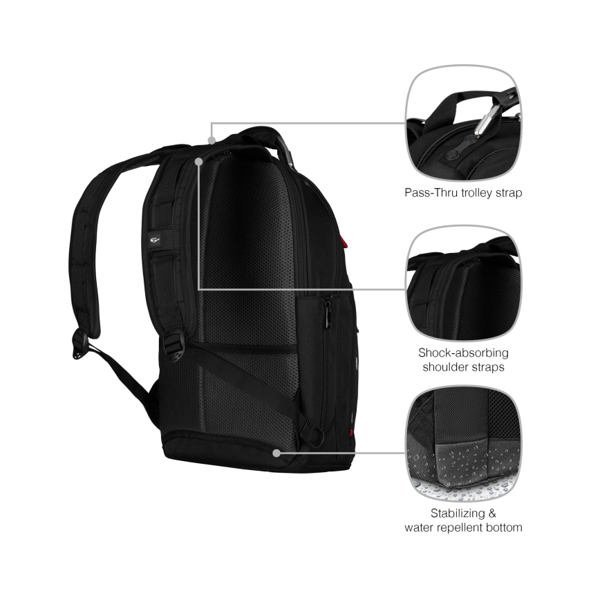 Wenger - Zaino per laptop 20 l 15" con tasca per tablet 10" Gigabyte nero