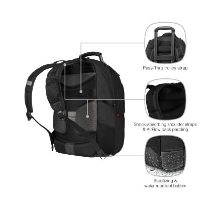 Wenger - Zaino per laptop 25 l 16" con tasca per tablet 10" Pegasus Deluxe nero