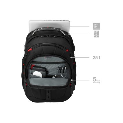 Wenger - Zaino per laptop 25 l 16" con tasca per tablet 10" Pegasus Deluxe nero