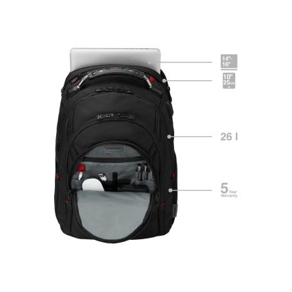 Wenger - Zaino per laptop 26 l 17" con tasca per tablet 10" Ibex Ballistic Deluxe