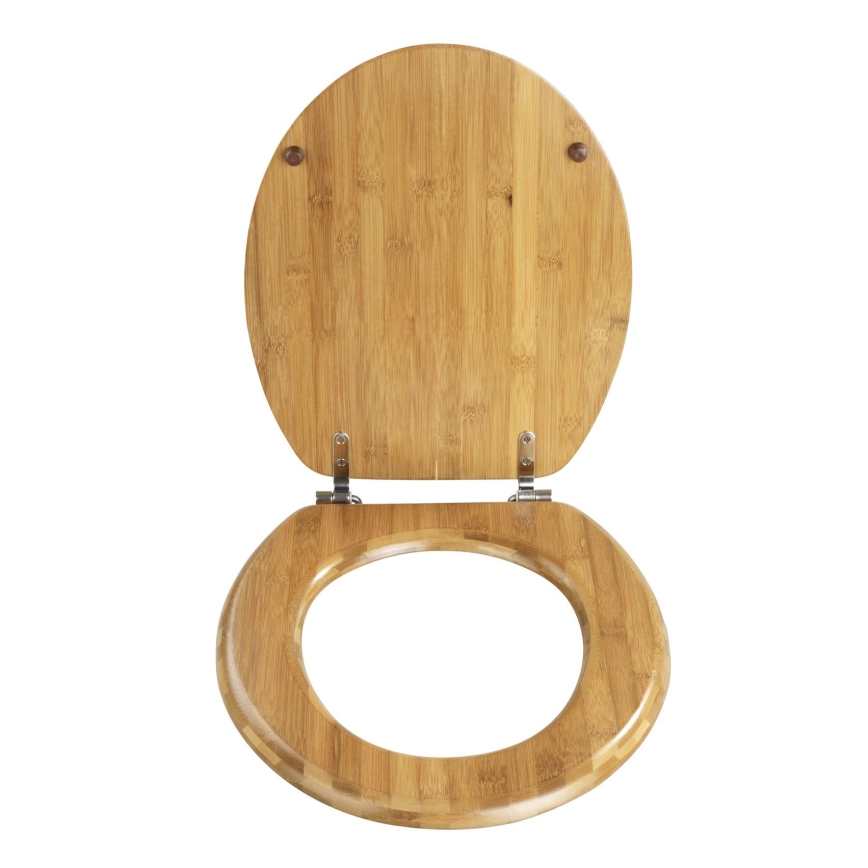 WENKO 144726100 - Sedile per WC BAMBOO 34x41 cm marrone/argento