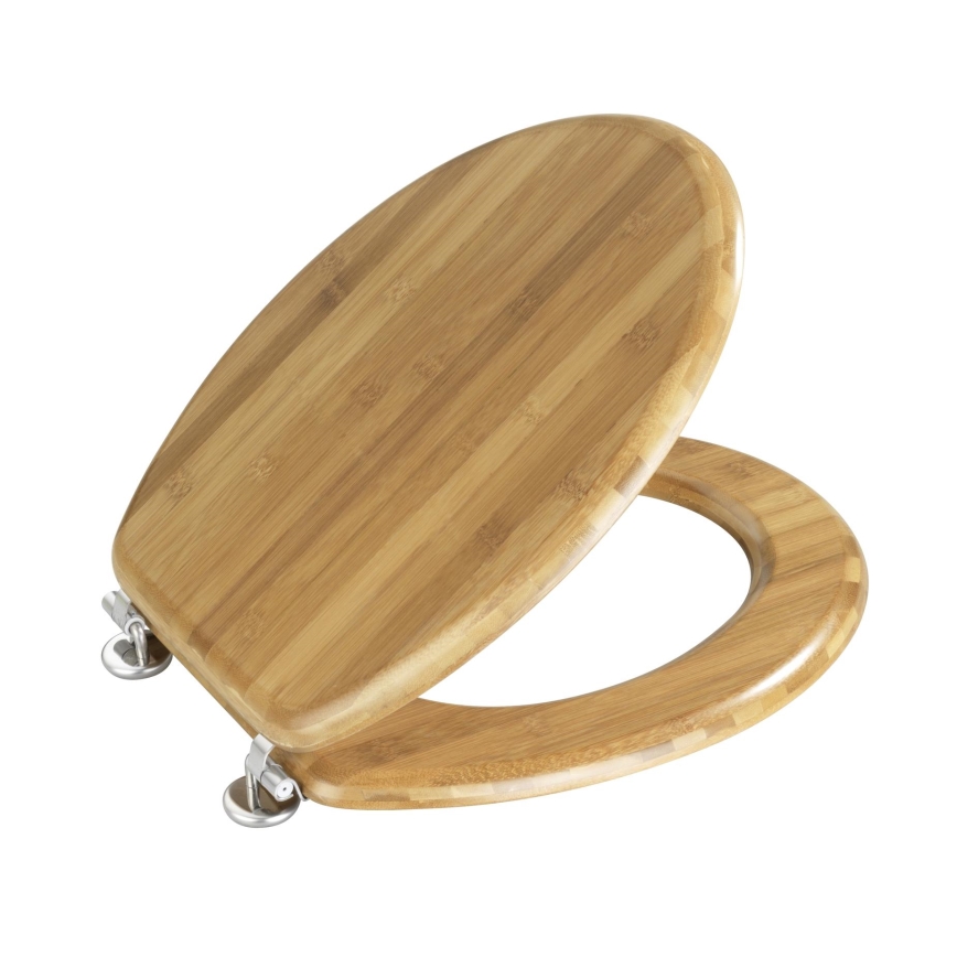 WENKO 144726100 - Sedile per WC BAMBOO 34x41 cm marrone/argento
