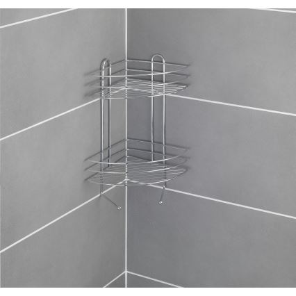 WENKO 15498100 - Eckregal EXCLUSIVE 23 x 30,5 cm, glänzender Chrom