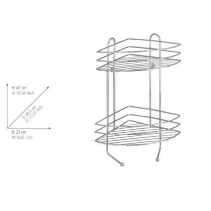 WENKO 15498100 - Étagère d'angle EXCLUSIVE 23x30,5 cm chrome brillant