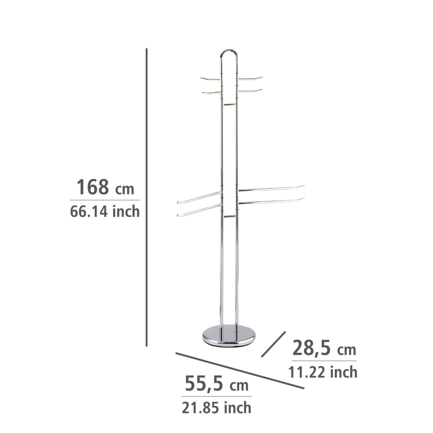 WENKO 15581100 - Porte-serviettes PALERMO 55,5 x 168 cm, chrome brillant