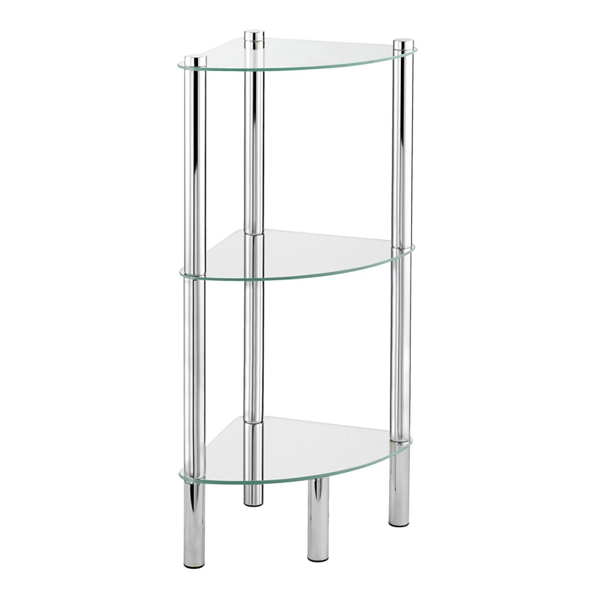 WENKO 15850100 - Mensola YAGO 30x74 cm in acciaio inossidabile/argento/trasparente
