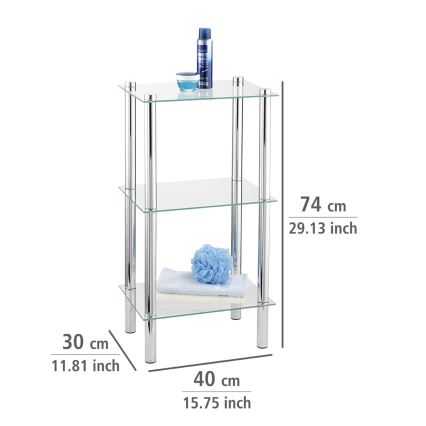 WENKO 15851100 - Regal YAGO 40x74 cm silber/transparent