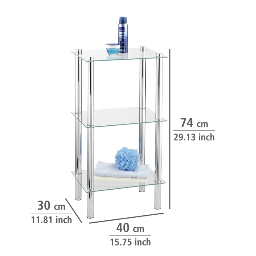 WENKO 15851100 - Regal YAGO 40x74 cm silber/transparent