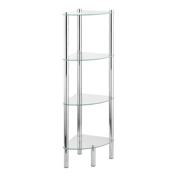 WENKO 15852100 - Regal YAGO 30x104 cm Edelstahl/silber/transparent