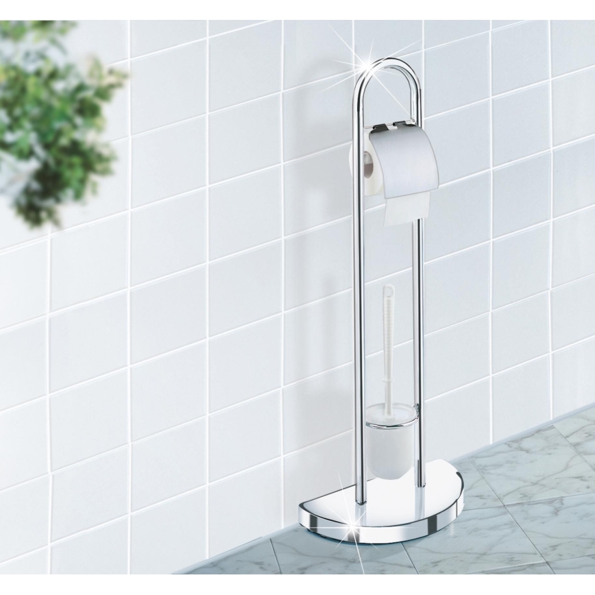 WENKO 16608100 - Brosse WC COSENZA 33x84 cm chrome brillant/satiné