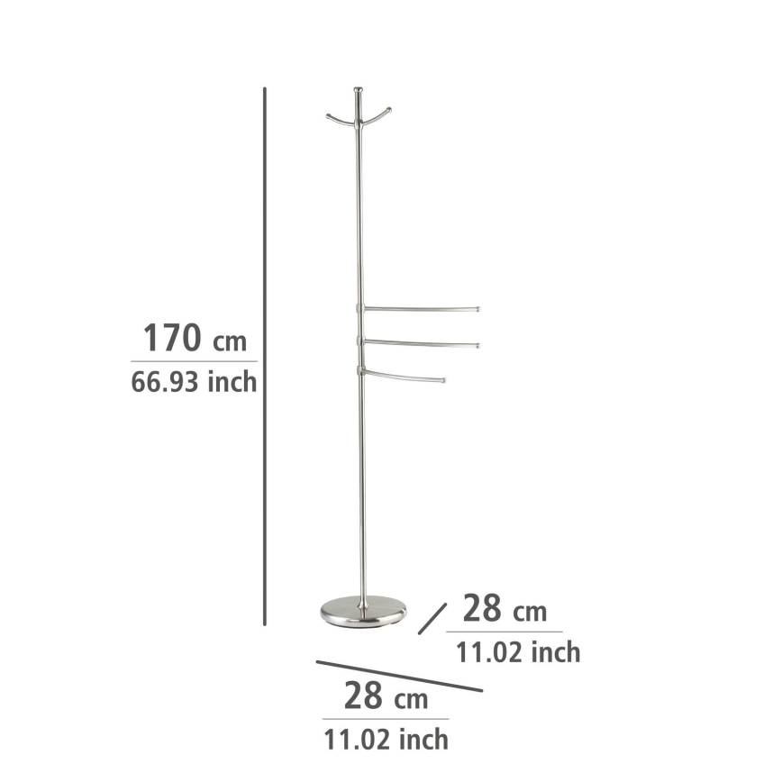 WENKO 16827100 - Appendiabiti ADIAMO 28x170 cm argento