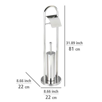 WENKO 16993100 - Set per WC VASTO 22x81 cm in acciaio inox/argento