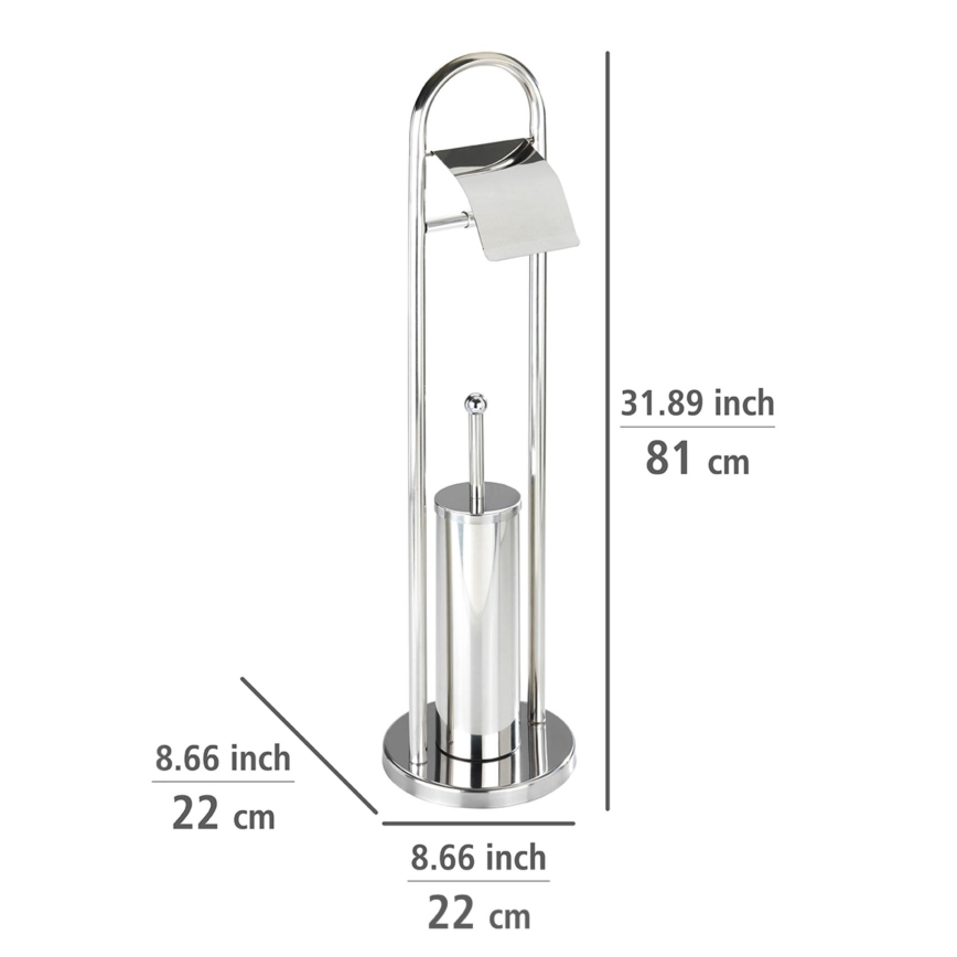 WENKO 16993100 - Set per WC VASTO 22x81 cm in acciaio inox/argento