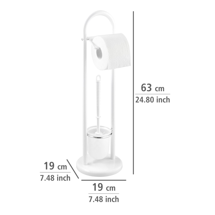 WENKO 17092100 - Scopino WC SIENA 19x63 cm bianco/satinato