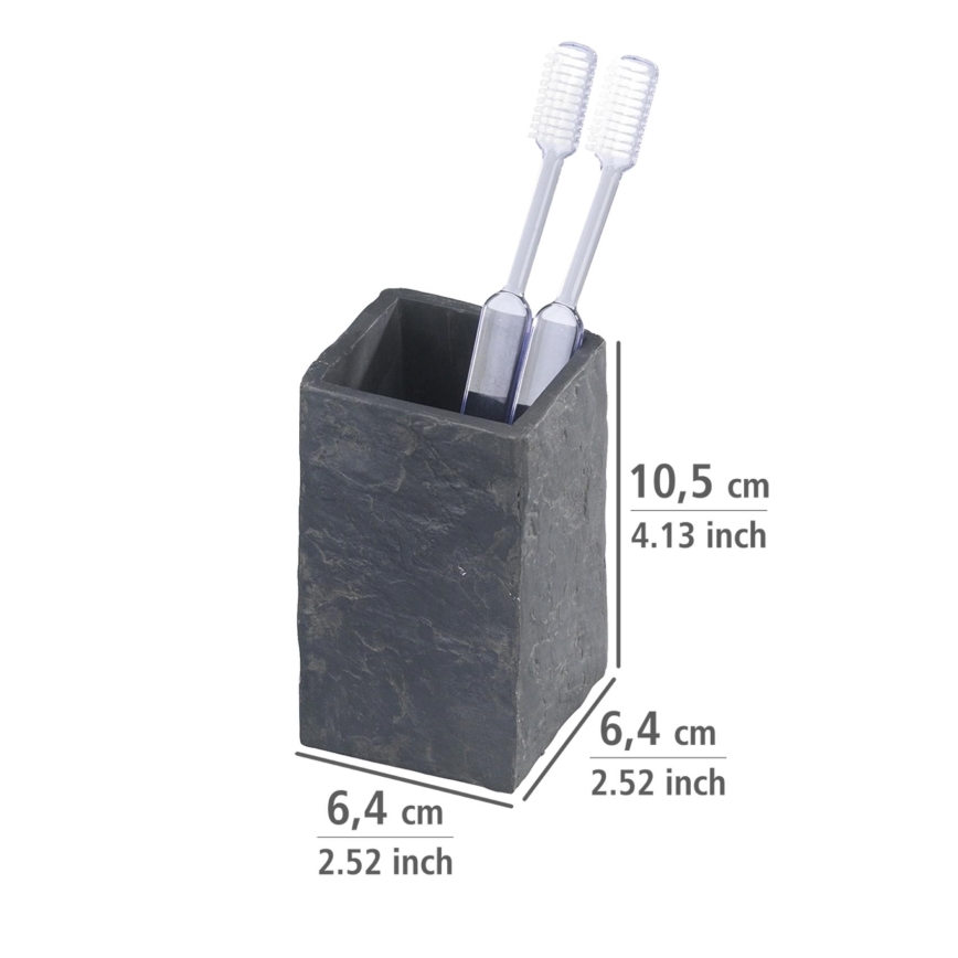 WENKO 17920100 - Bicchiere SLATE ROCK 6,4x10,5 cm antracite