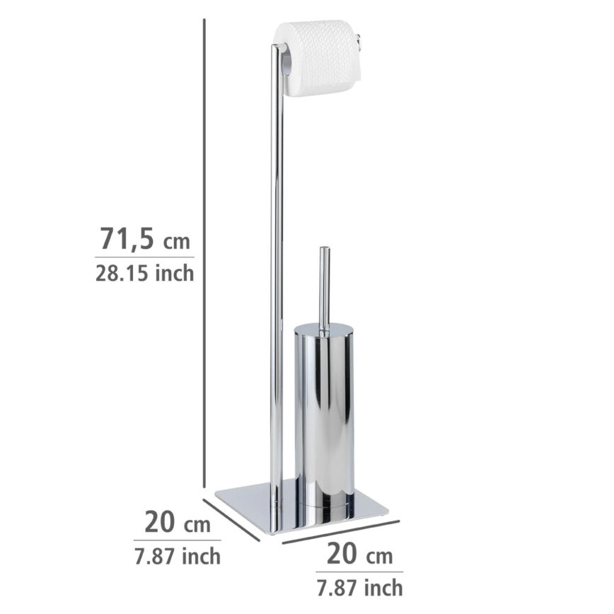 WENKO 18562100 - WC-Bürste RECCO 20 x 71,5 cm, glänzender Chrom
