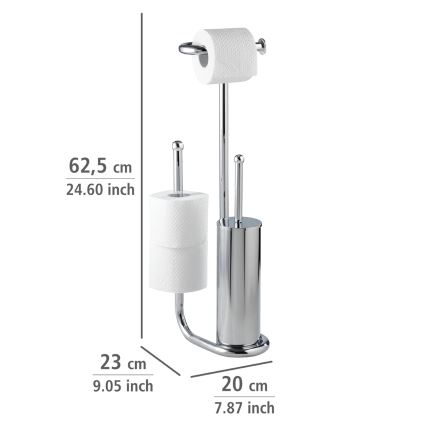 WENKO 18730100 - Spazzola per WC UNIVERSALO 20x62,5 cm cromo lucido
