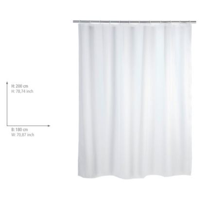 WENKO 19104100 - Duschvorhang 180 x 200 cm weiß