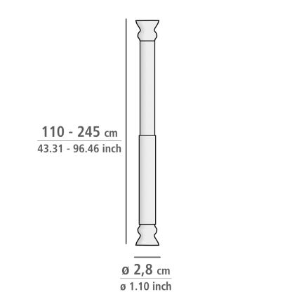 WENKO 19206100 - Barre de douche FLEX 110 cm blanche