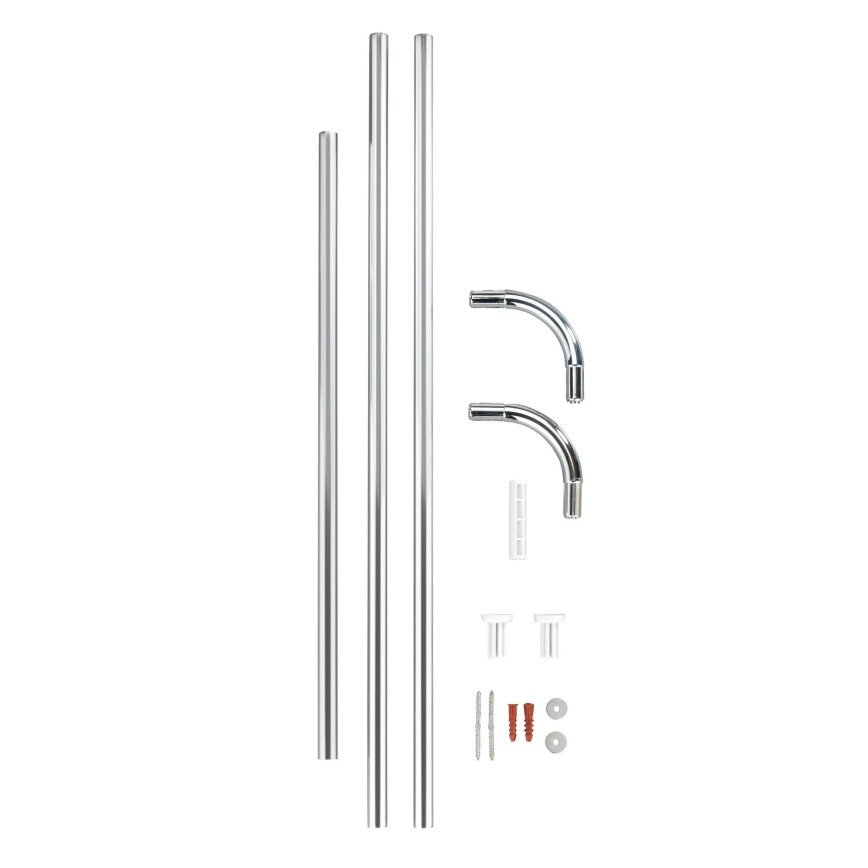 WENKO 19215100 - Supporto per barra UNIVERSAL 2x2 cm cromato/bianco