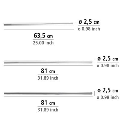 WENKO 19218100 - Asta UNIVERSAL 2,5x2,5 cm cromo/bianco