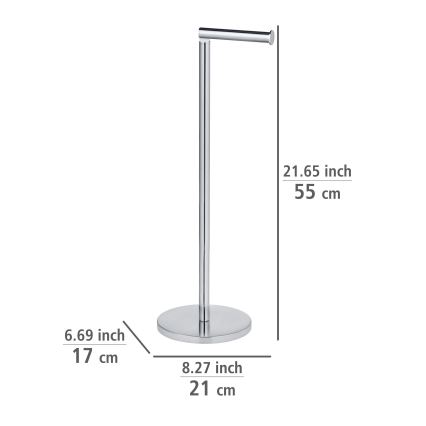 WENKO 19637100 - Portarotolo per carta igienica 21x55 cm in acciaio inox/argento