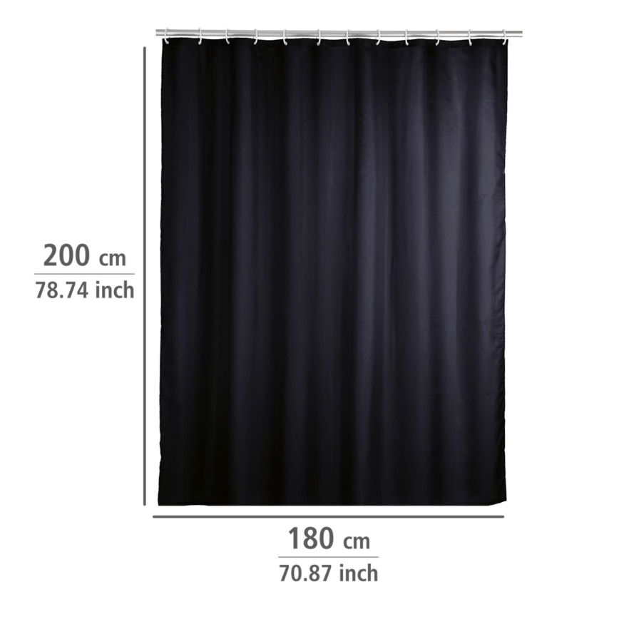 WENKO 20043100 - Duschvorhang 180x200 cm schwarz