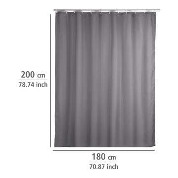 WENKO 20044100 - Tenda da doccia 180x200 cm grigia