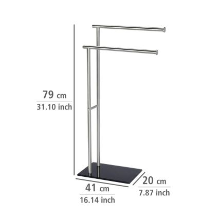WENKO 20390100 - Handtuchständer LIMA 41x79 cm Edelstahl/satiniert/schwarz