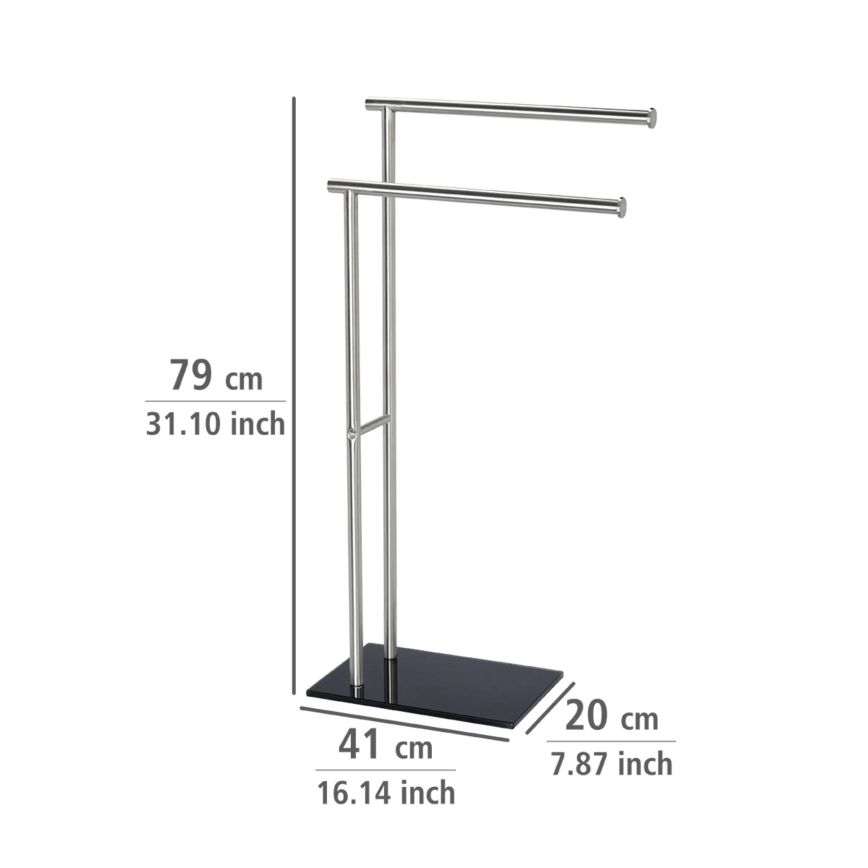 WENKO 20390100 - Porte-serviettes LIMA 41x79 cm inox/satiné/noir