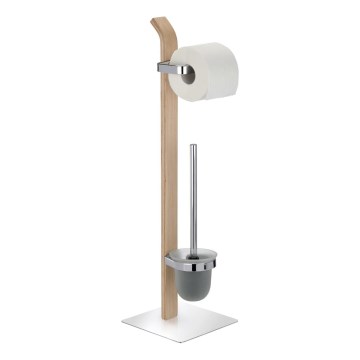 WENKO 20397100 - Scopino per WC SAMONA 20x71,5 cm cromo/marrone/satinato