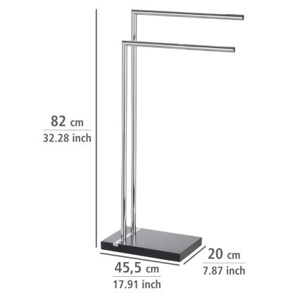 WENKO 20461100 - Handtuchständer NOBLE 45,5 x 82 cm Chrom/Schwarz